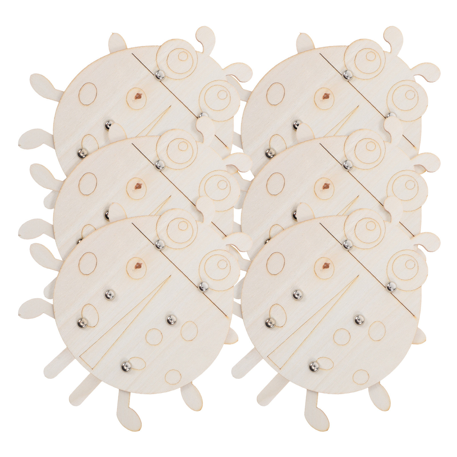 6Pcs Wooden Ladybug Blank Shap - Art And Craft For Nursery recension och pris